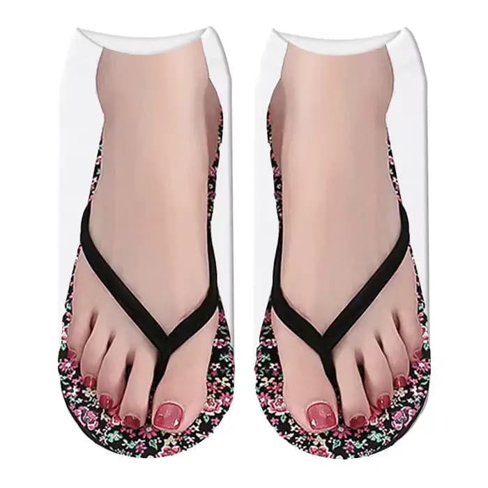 Chaussettes en coton imprimées 3D pour femmes