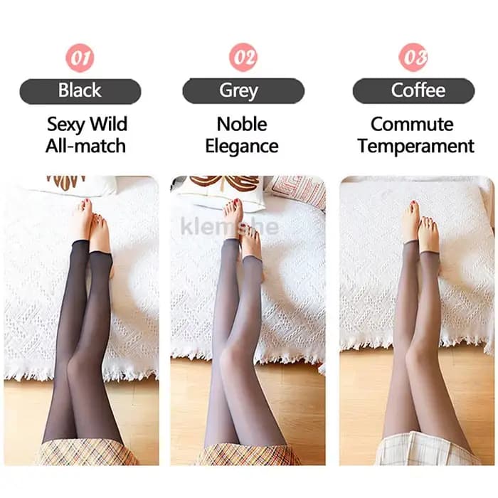 Sous-vêtement thermique femme Transparent polaire Thermo collants chauds faux
