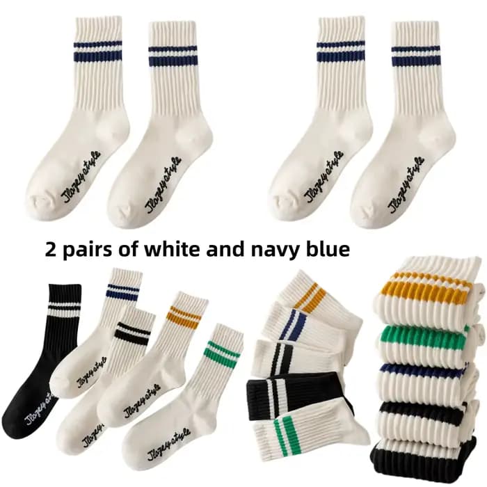 2 paires de chaussettes rayées pour hommes