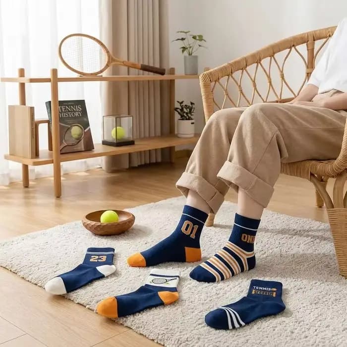 5 paires de chaussettes en coton pour garçons – Design sportif, chaussettes douces et confortables pour toutes les saisons