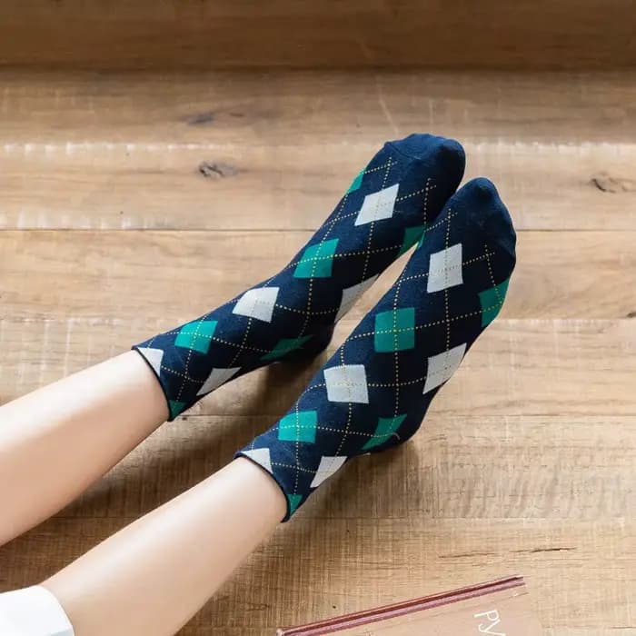 Chaussettes en coton losange pour femmes