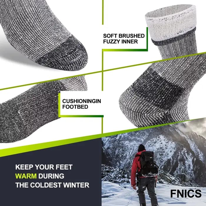 3 paires de chaussettes en laine mérinos pour hommes et femmes