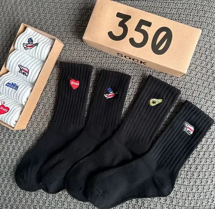 4 paires/boîte chaussettes femme boîte-cadeau printemps été mode broderie livraison gratuite articles cadeaux drôles