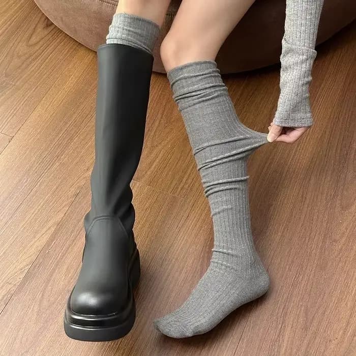 Chaussettes hautes en pur coton