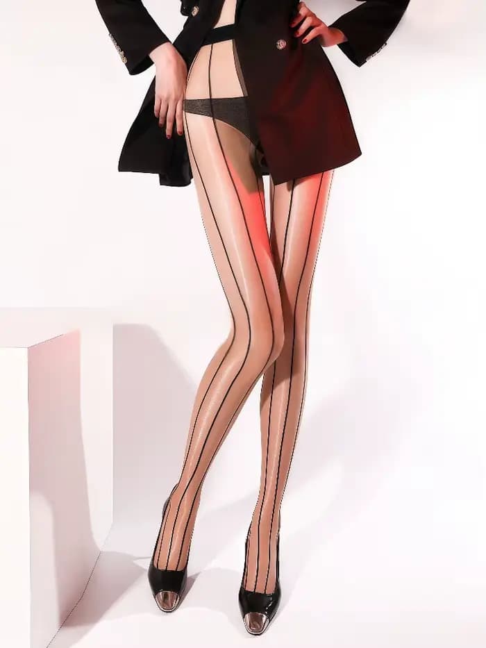 Collants rayés 10D pour femmes, ultra fins, transparents, sexy, à entrejambe ouvert, semi-transparents, taille haute