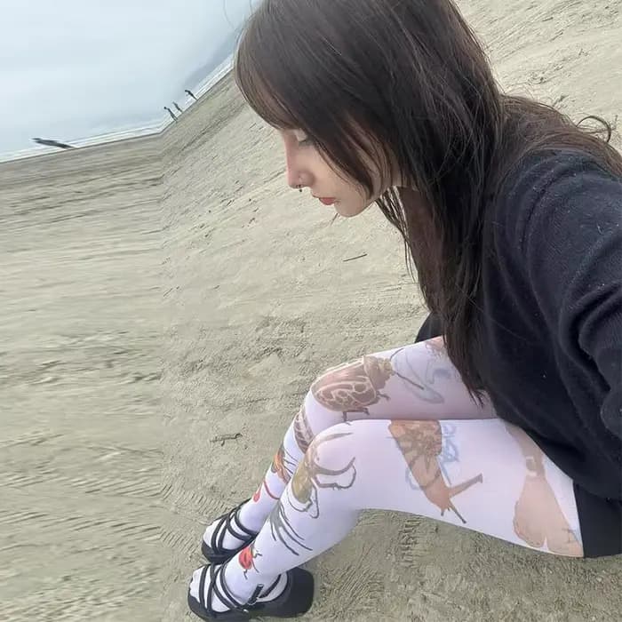 Collants insectes imprimés de dessins animés pour femmes