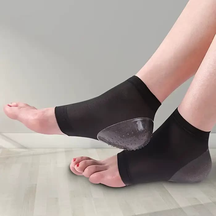 1 paire de chaussettes en silicone respirantes à haute élasticité