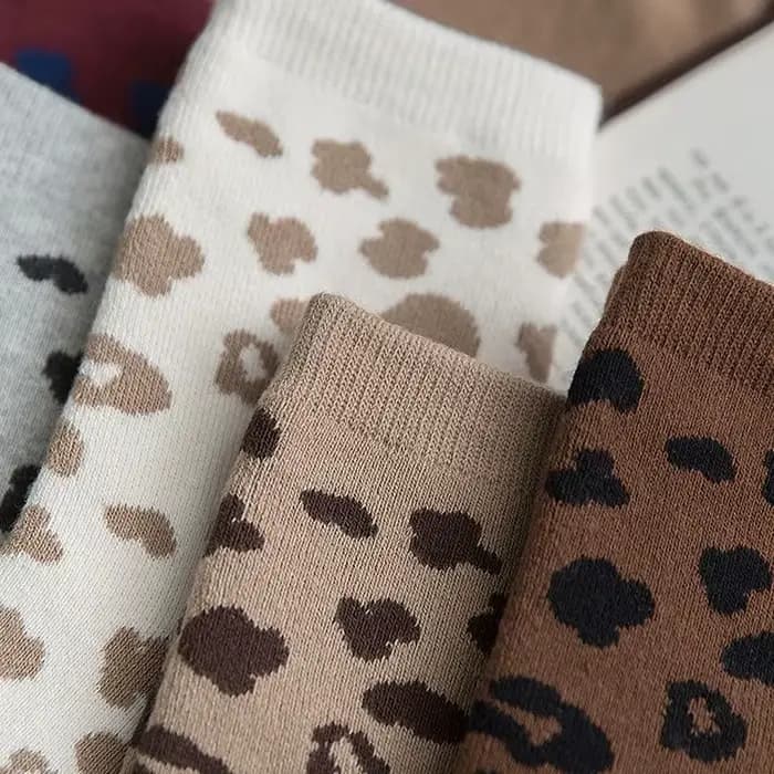 Femmes chaussettes coton rétro Cool imprimé léopard Terry épais hiver chaud chaussette