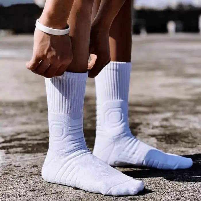 Chaussettes de basket-ball pour hommes, antidérapantes, confortables, de sport, bas de serviette, mi-longues, pour course à pied, cyclisme, course à pied