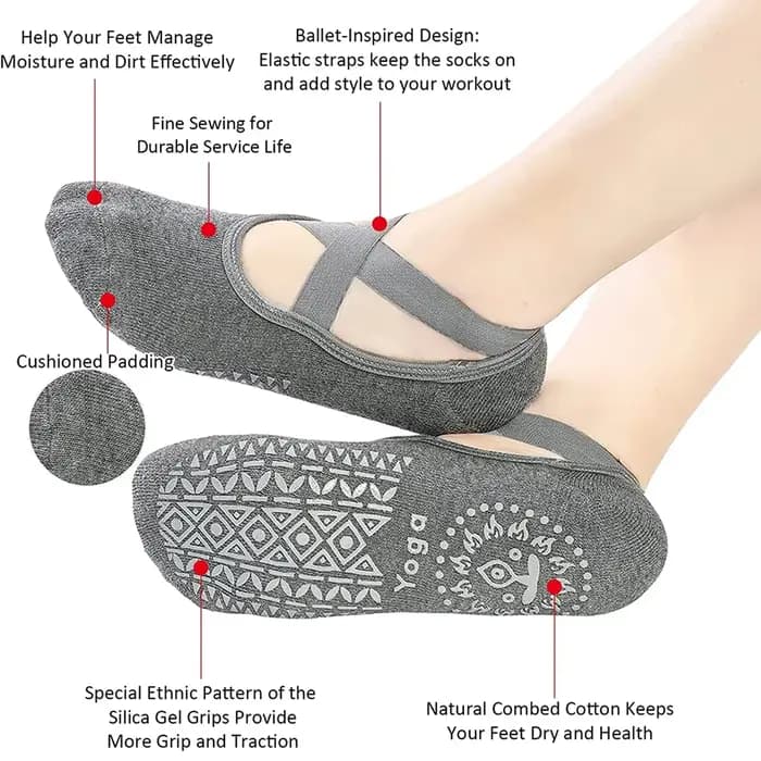 Chaussettes de Yoga respirantes de haute qualité pour femmes, chaussettes de Pilates à bandes antidérapantes en Silicone pour dames, danse de Ballet, Fitness, entraînement en coton
