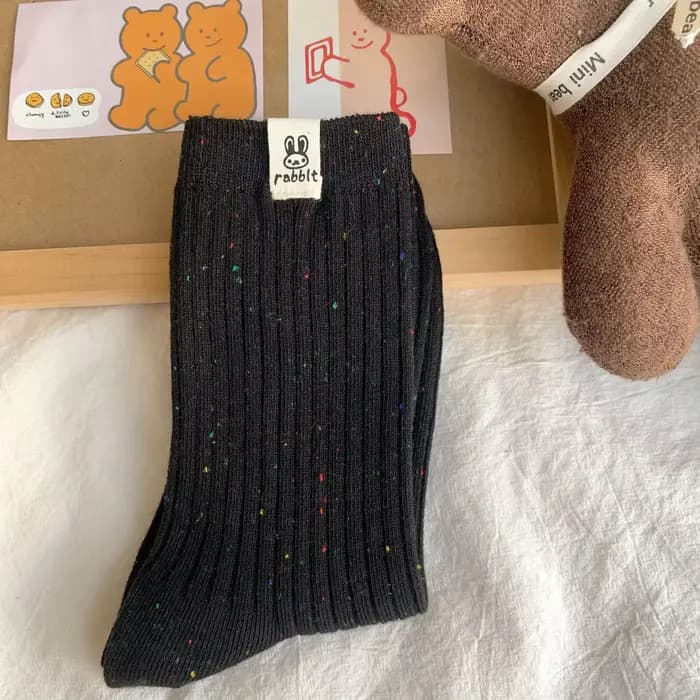 4 paires de chaussettes mi-tube imprimées de dessin animé pour femmes
