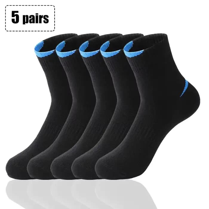 5 paires/lot hommes chaussettes de course décontracté respirant Sports de plein air coton