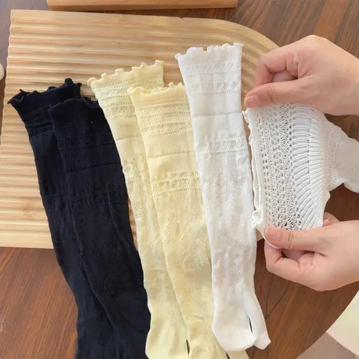 Japonais Sexy dentelle Tabi orteil chaussettes pour femmes été deux orteils