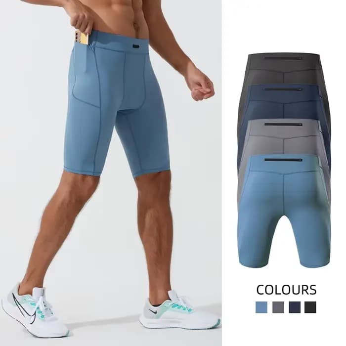Shorts de Compression pour hommes, collants de musculation à séchage rapide, Leggings de Fitness, taille élastique, bas de Sport, short de course pour hommes