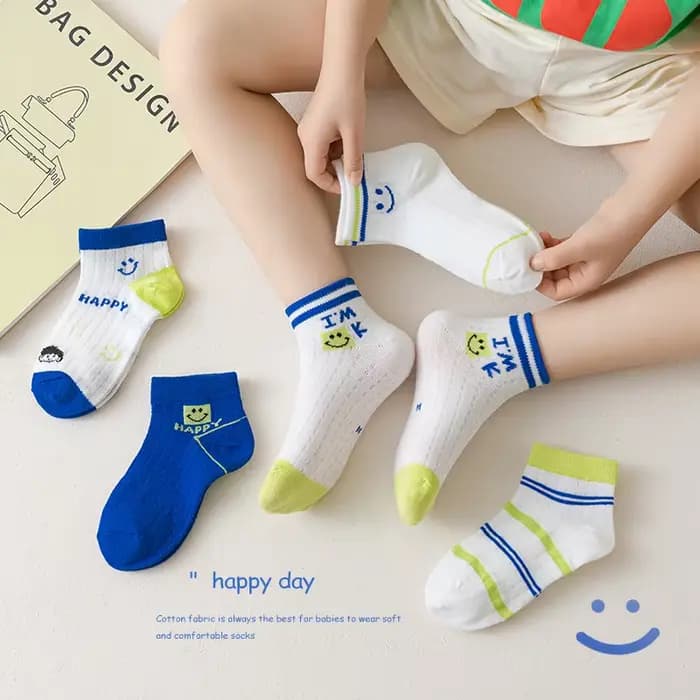 5 paires de chaussettes d'été en maille pour enfants