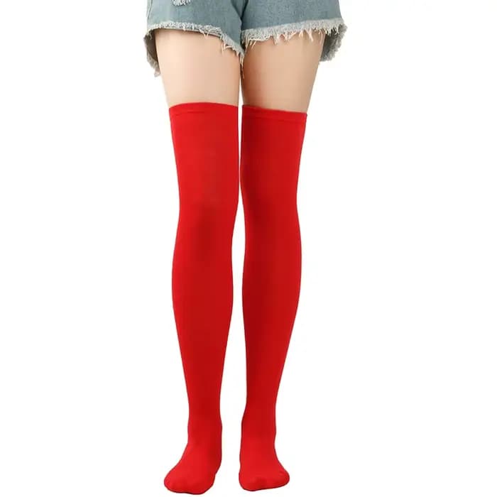Chaussettes hautes rouges pour femmes