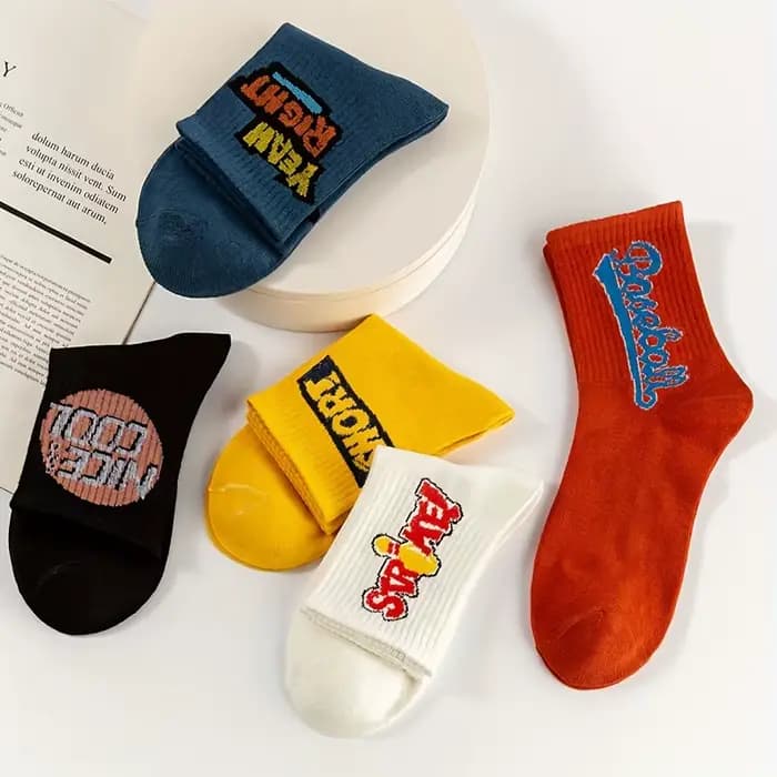 Chaussettes unisexes en coton doux à motifs