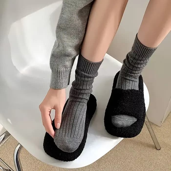 Chaussettes Rayées de Style Coréen pour Femme, Chaudes et Confortables, Rétro, Simples, à la Mode, Nouvelle Collection Automne Hiver