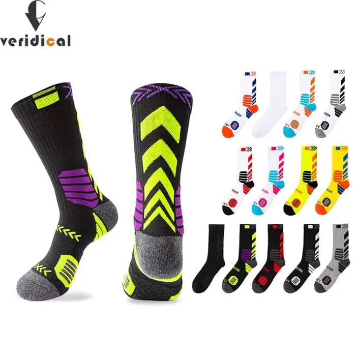 Elite Sport cyclisme basket-ball chaussettes Compression course homme noir tendance respirant longue randonnée amortissement athlétique professionnel