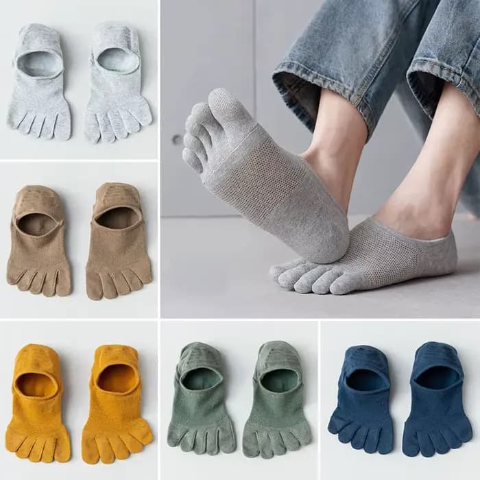 Chaussettes courtes respirantes à cinq doigts pour hommes et femmes, chaussons invisibles, chaussettes douces, absorbant la transpiration, bateau de rinçage, coton, haute qualité, nouveau