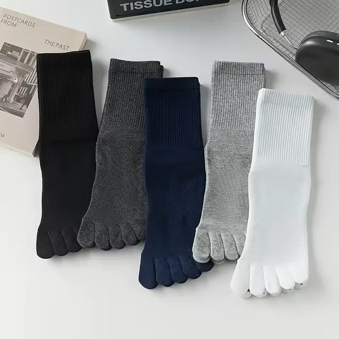 Chaussettes de yoga en coton à cinq orteils pour hommes avec séparation