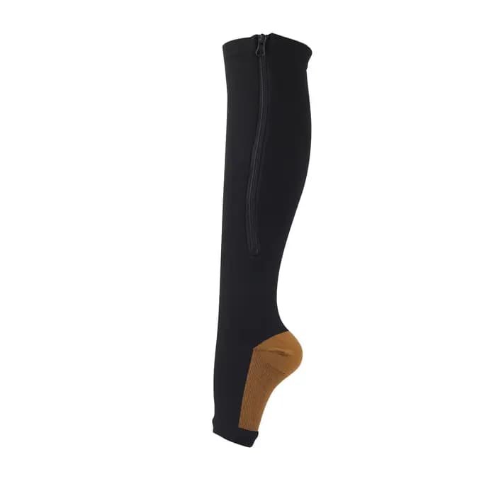 Chaussette de Compression en Cuivre, Bas à Fermeture Éclair