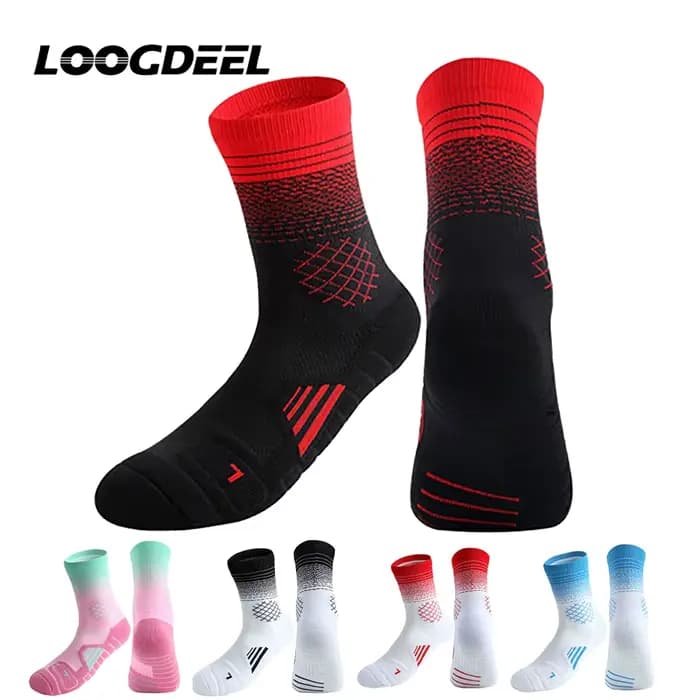 Chaussettes de sport Loogdeel pour le football, avec fond en tissu éponge, respirantes, professionnelles, athlétiques, épaisses, antidérapantes et confortables
