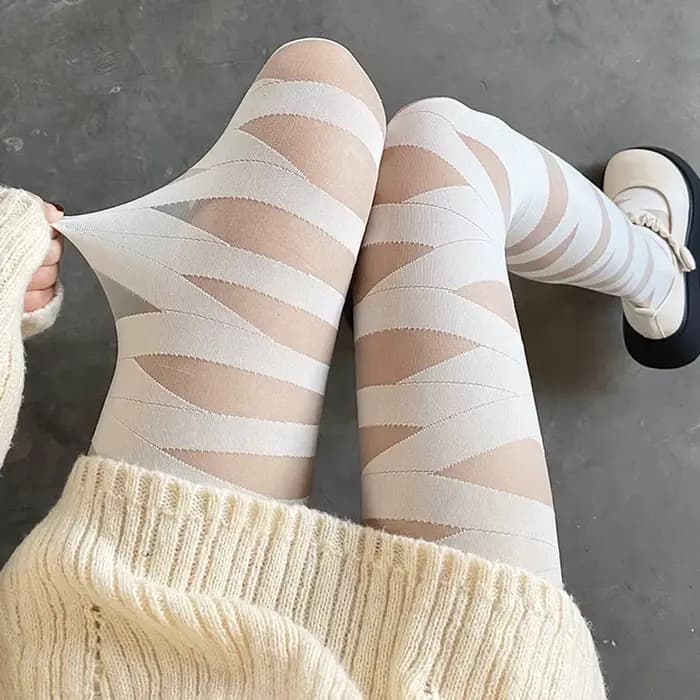 Collants gothiques croisés pour femmes