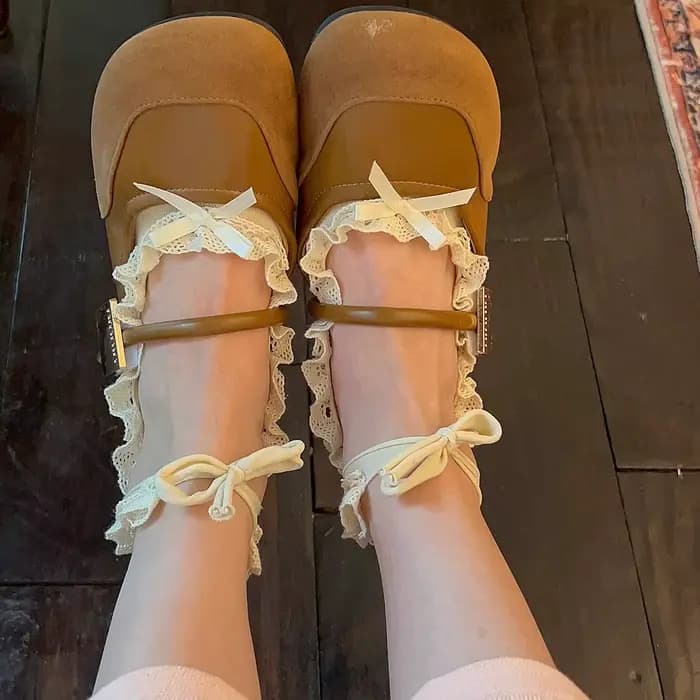 Chaussettes courtes en dentelle de ballet pour femmes