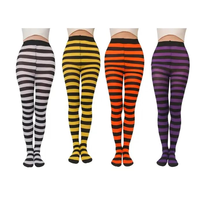 Collants longs à rayures douces pour femmes