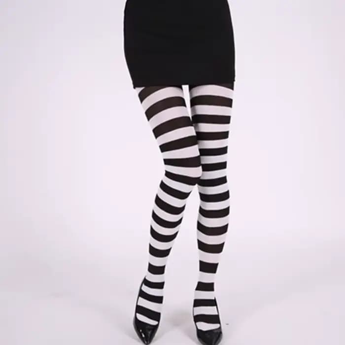 Collants longs à rayures douces pour femmes