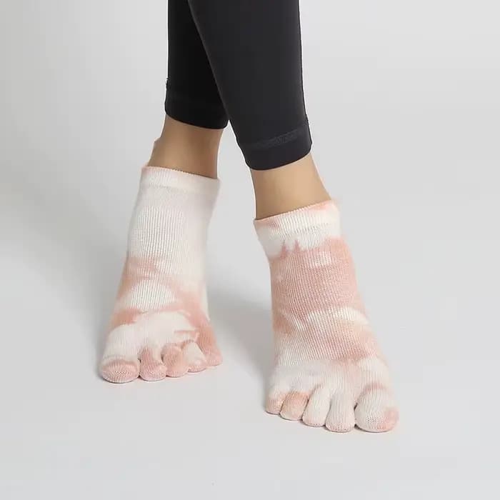 Chaussettes de Yoga femmes coton Silicone antidérapant Barre Pilates chaussettes Ballet danse chaussettes de sport cinq orteils chaussettes Fitness chaussettes multicolores