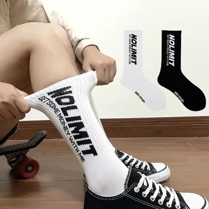 Chaussettes mi-mollet en coton pour hommes et femmes