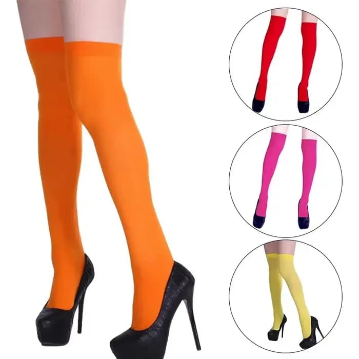 Bas de cuisse hauts couleur néon pour femmes