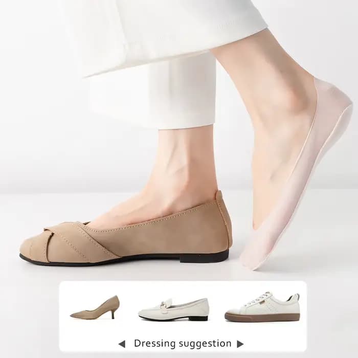 5 paires de chaussettes invisibles pour femmes, chaussettes d'été fines antidérapantes, coupe basse, en soie glacée, pour talons hauts, plates, solides, sans présentation