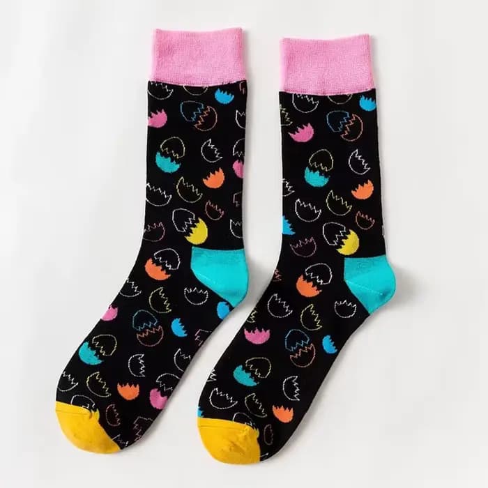 Femmes personnalité Couples drôle heureux chaussettes coton hommes chaussettes femme Soks oeuf lapin plume mouton chaussettes feuilles