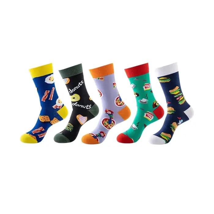 Ensemble de chaussettes tendance 10 pièces (5 paires) |   Nouvelles chaussettes unisexes en coton respirant pour le sport, le Style décontracté et Hip Hop, imprimés de nouveauté amusants