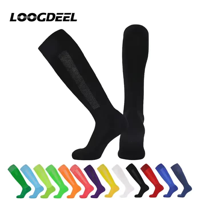 Chaussettes de football d'été Loogdeel pour enfants, couleur unie, antidérapantes, pour le skateboard et le cyclisme, avec fond en tissu éponge, pour l'entraînement des hommes