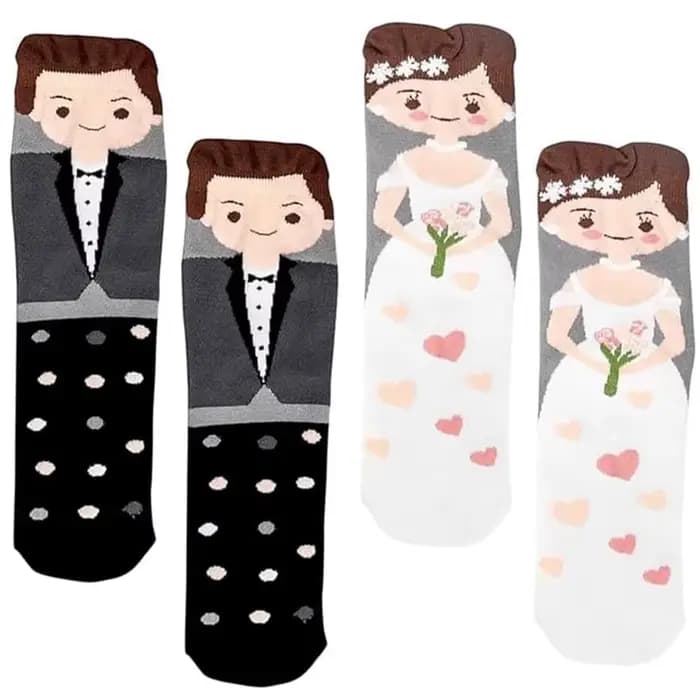 2 paires de chaussettes de mariage