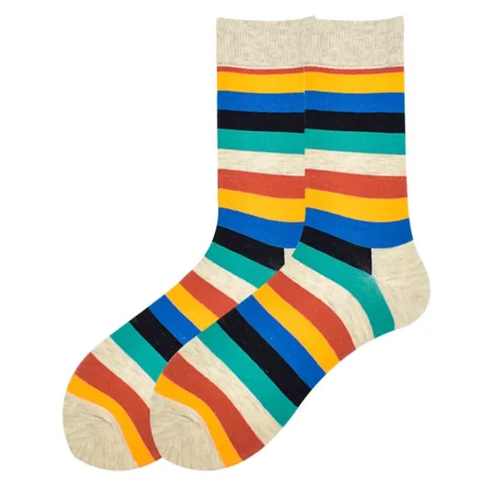 5 paires/pack drôle heureux chaussettes coloré rayure Design de mode Harajuku Hip Hop hommes femmes Couple chaussettes décontractées équipage coton peigné
