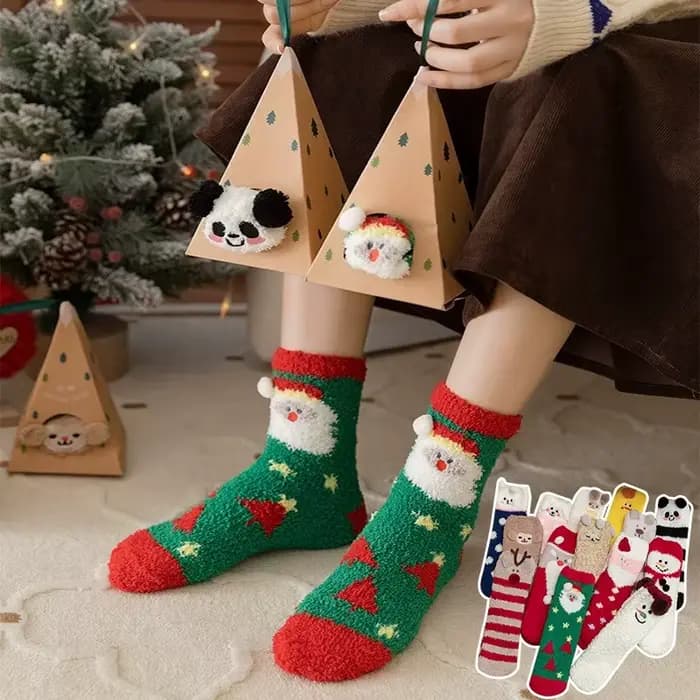 Chaussettes chaudes épaissies – Emballage cadeau Chaussette de Noël