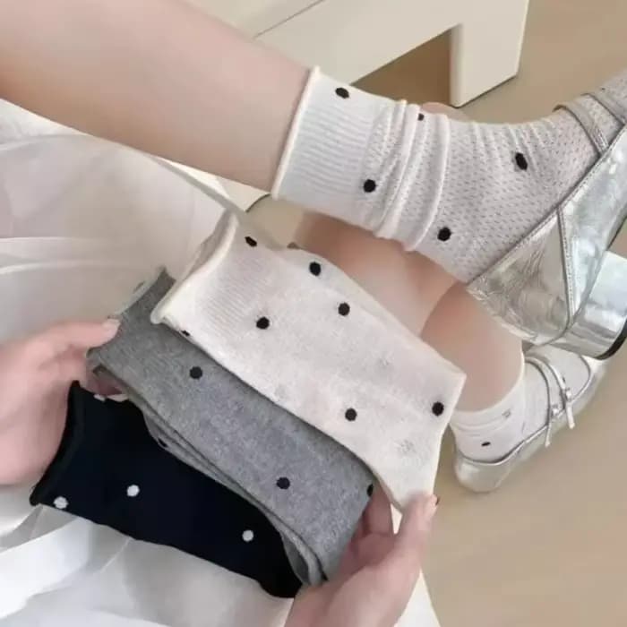 Chaussettes à pois pour femmes