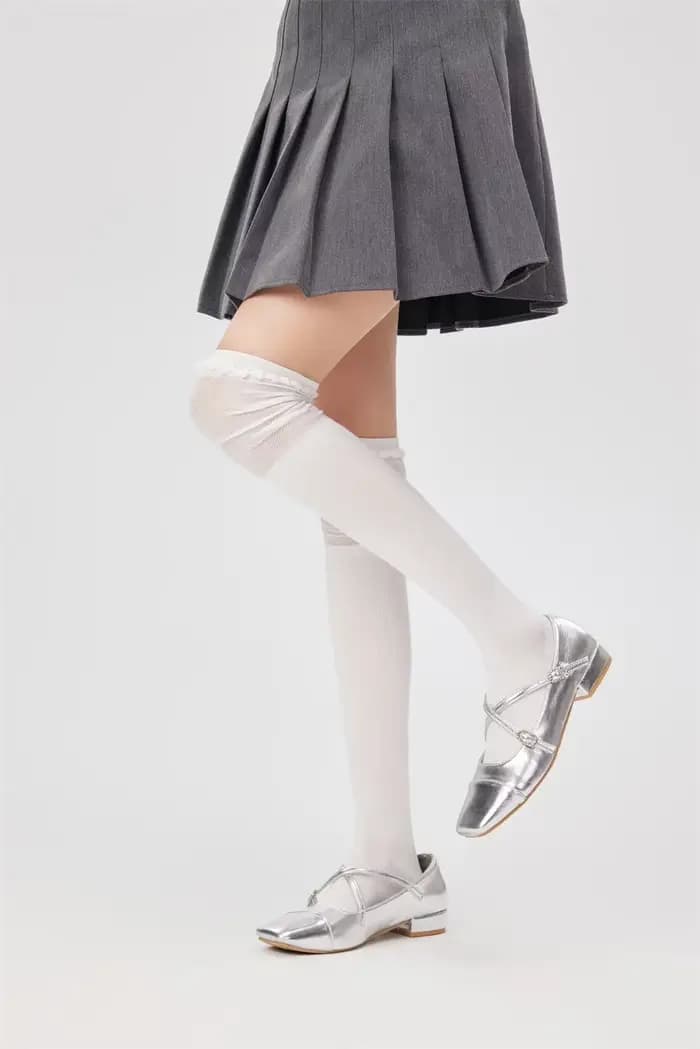 JK Y2K – chaussettes rayées en laine pour femmes