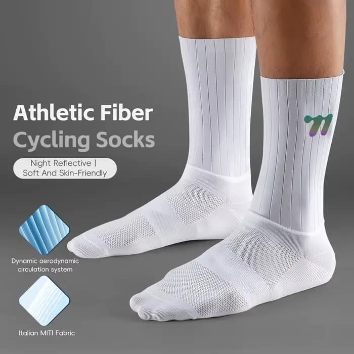 WEST BIKING été Aero chaussettes Whiteline