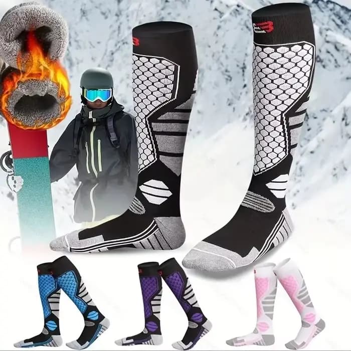 1 paire de chaussettes de Ski en laine mérinos pour femmes et hommes