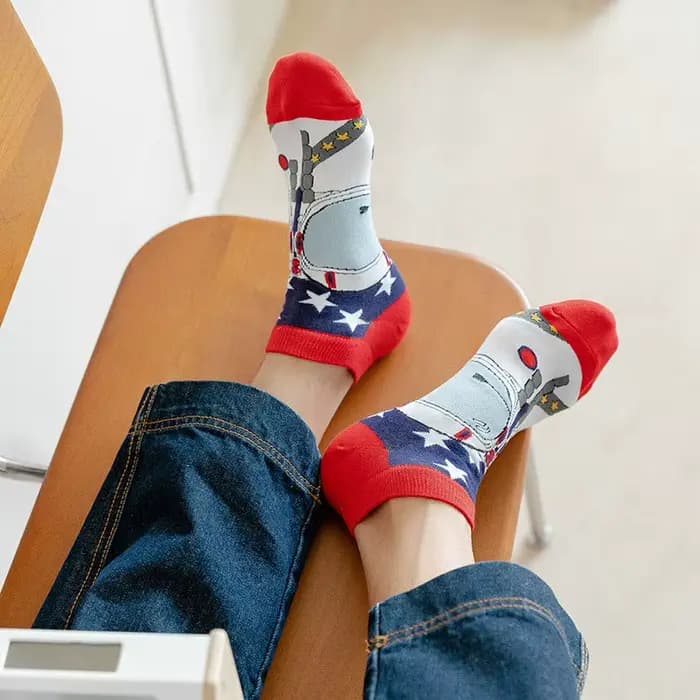 Chaussettes pour hommes 2026 : Nouveauté, design tendance, chaussettes bateau courtes d'été, qualité supérieure, motif géométrique, colorées, en coton pour hommes