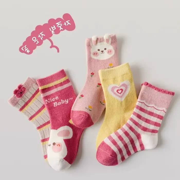 Chaussettes en coton rose pour bébés filles