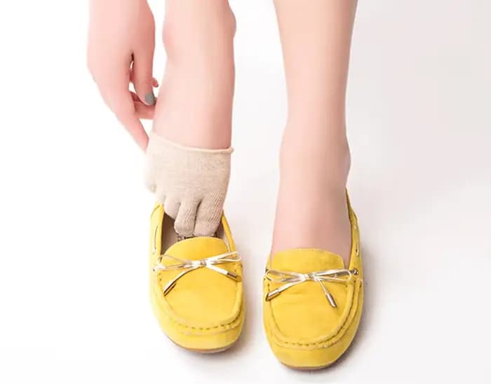 Chaussettes demi-paume en coton avec orteils pour femmes