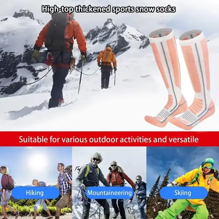 Chaussettes thermiques longues en laine mérinos pour hommes et femmes