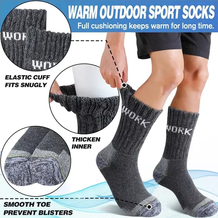 3 paires de chaussettes d'hiver épaisses pour hommes